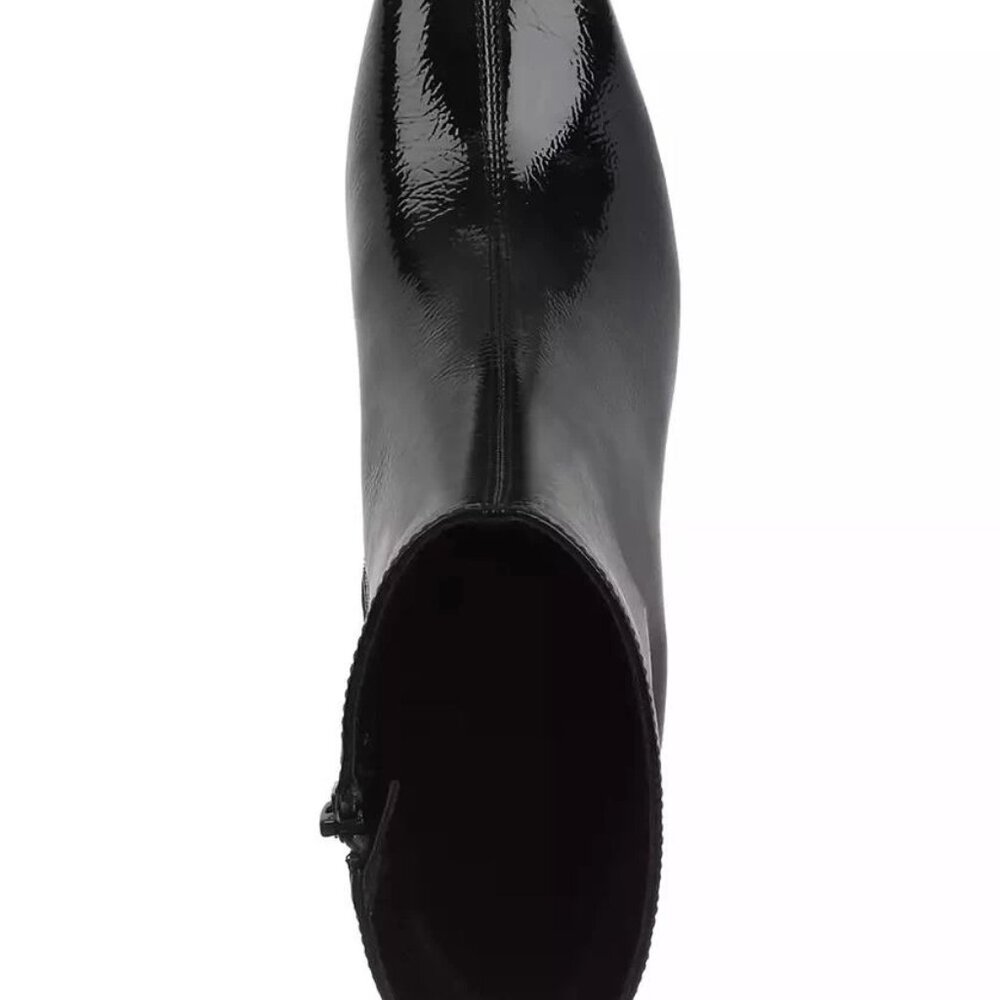 On 34th Margoe Square-Toe Booties Black Crinkle Patent Size 8.5M - F52 - Picture 4 of 6